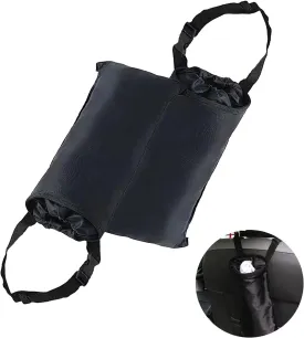 1 Pack 2 Pcs Hanging Car Trash Can, Car Trash Bags With Storage Pockets, Car Organizers And Washable Fits For Most Car, Suvs. Black