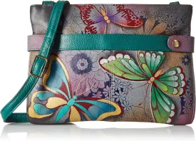 Anna by Anuschka Women's Original Hand-Painted Genuine Leather Medium Crossbody