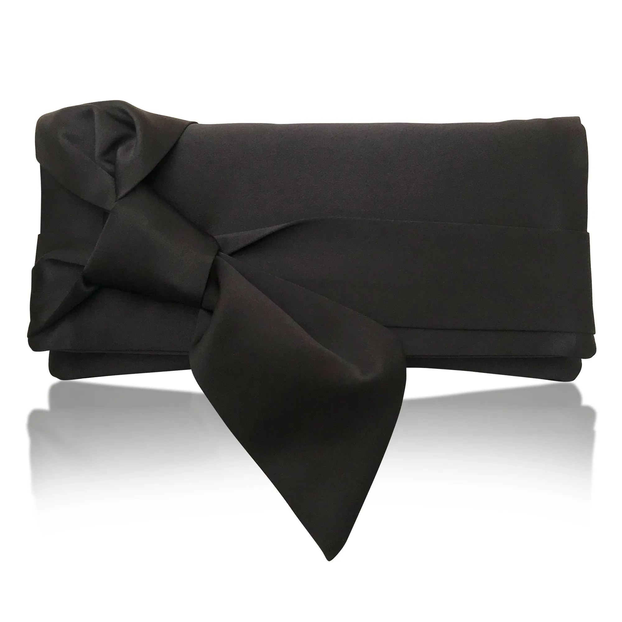 Black satin clutch handbag PIPER