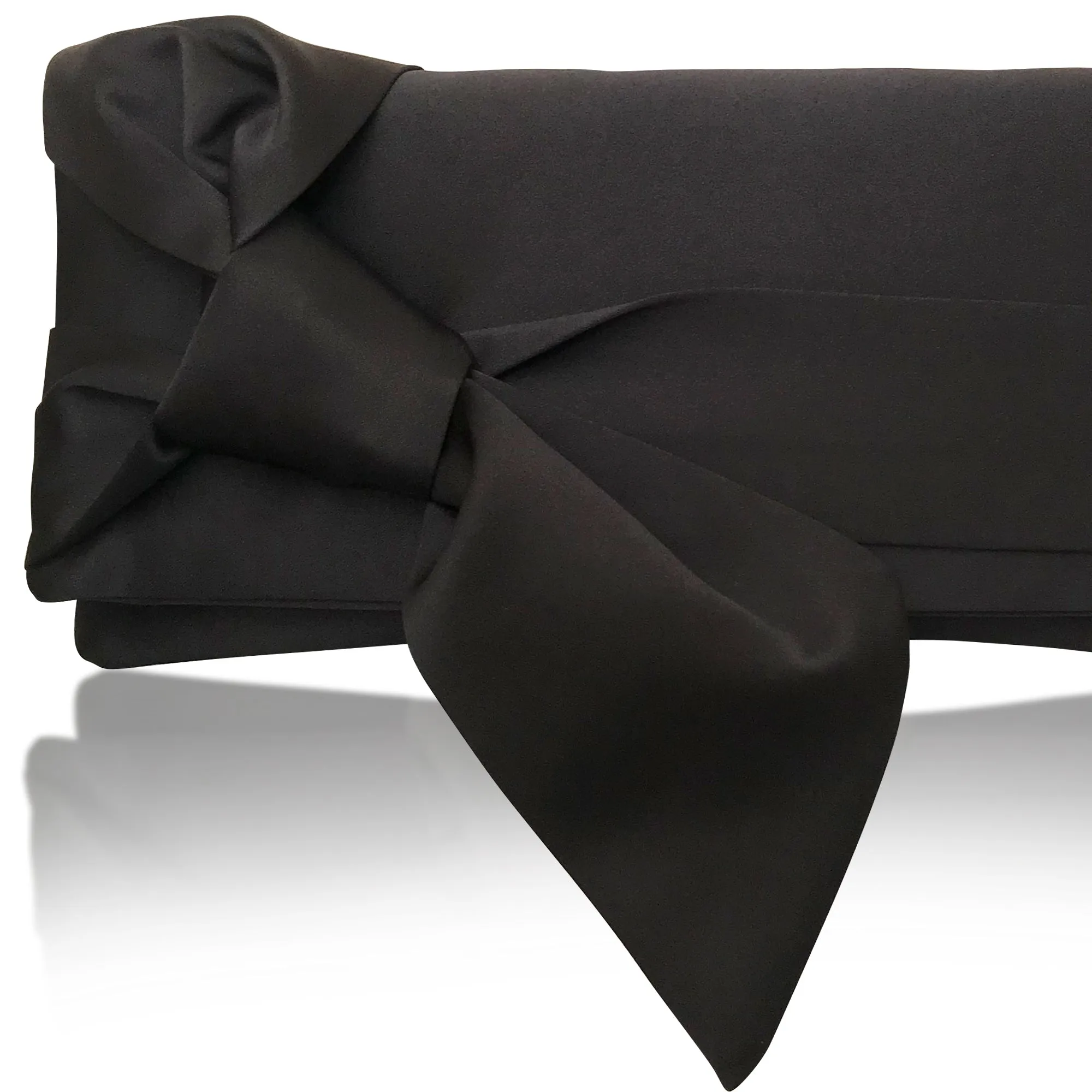 Black satin clutch handbag PIPER