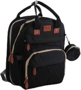 BosiBozi Baby Diaper Bag Backpack with Changing Station, Waterproof & Multi-Functional Baby Bag for Moms Dads, Travel Diaper Bag with Insulated Pockets, Stroller Straps & Pacifier Case, Black