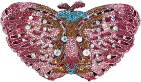 Boutique De FGG Butterfly Clutch Minaudiere Bag Women Rhinestone Evening Handbags Bridal Wedding Crystal Clutch Purse,Mini