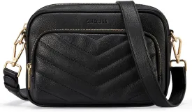 CHOLISS Quilted Crossbody Bags for Women RFID Vegan Leather Travel Purse Small Shoulder Handbags with Built in Wallet
