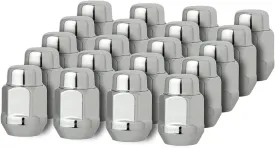 DPAccessories 20 Chrome 14x1.5 Closed End Bulge Acorn Lug Nuts - Cone Seat - 13/16" Hex D3718-2305/20