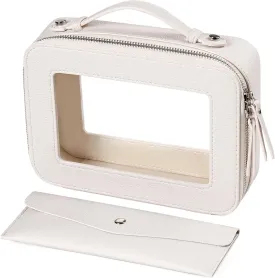 EcoVision Clear Makeup Bag, Travel Cosmetic Accessory Bag, Toiletry Organizer Bags for Women, Portable Waterproof Zipper Cosmetic Bag with Transparent Window