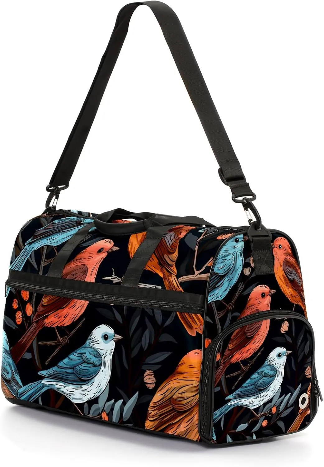 Gym Bag for Women, Carry on Weekender Overnight Bag, Travel Duffel Bags, Personal Item Travel Bag Tote Bag Workout Dance Bag, Chinese Painting Bird - 58