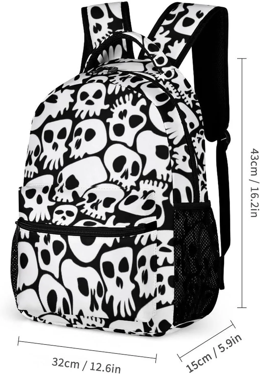 Halloween Backpack with Lunch Box & Pencil Case for Kids Girls Boys School, 16 Inch Scary Halloween Bookbag, School Backpacks for Students Children, Lightweight, Large Capacity