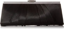 Jessica McClintock Blaire Women's Satin Frame Evening Clutch Bag Purse with Shoulder Chain Included