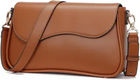 molshine Women's Crossbody Bag, PU Leather Square Flapover Shoulder Bags, Stylish Flip Cover Mailman Bag Tote Purses Satchel