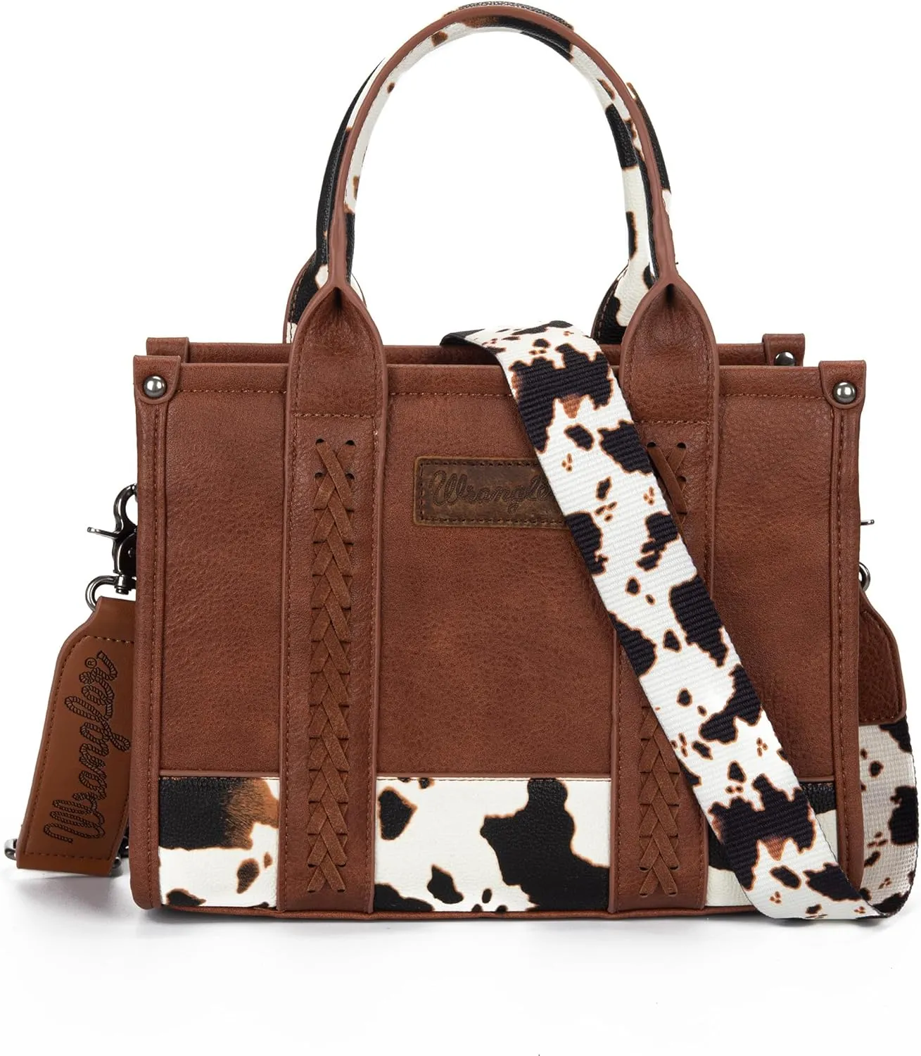 Montana West  Wrangler Tote Bag for Women Western Cow Print Purse Designer Top Handle Handbags