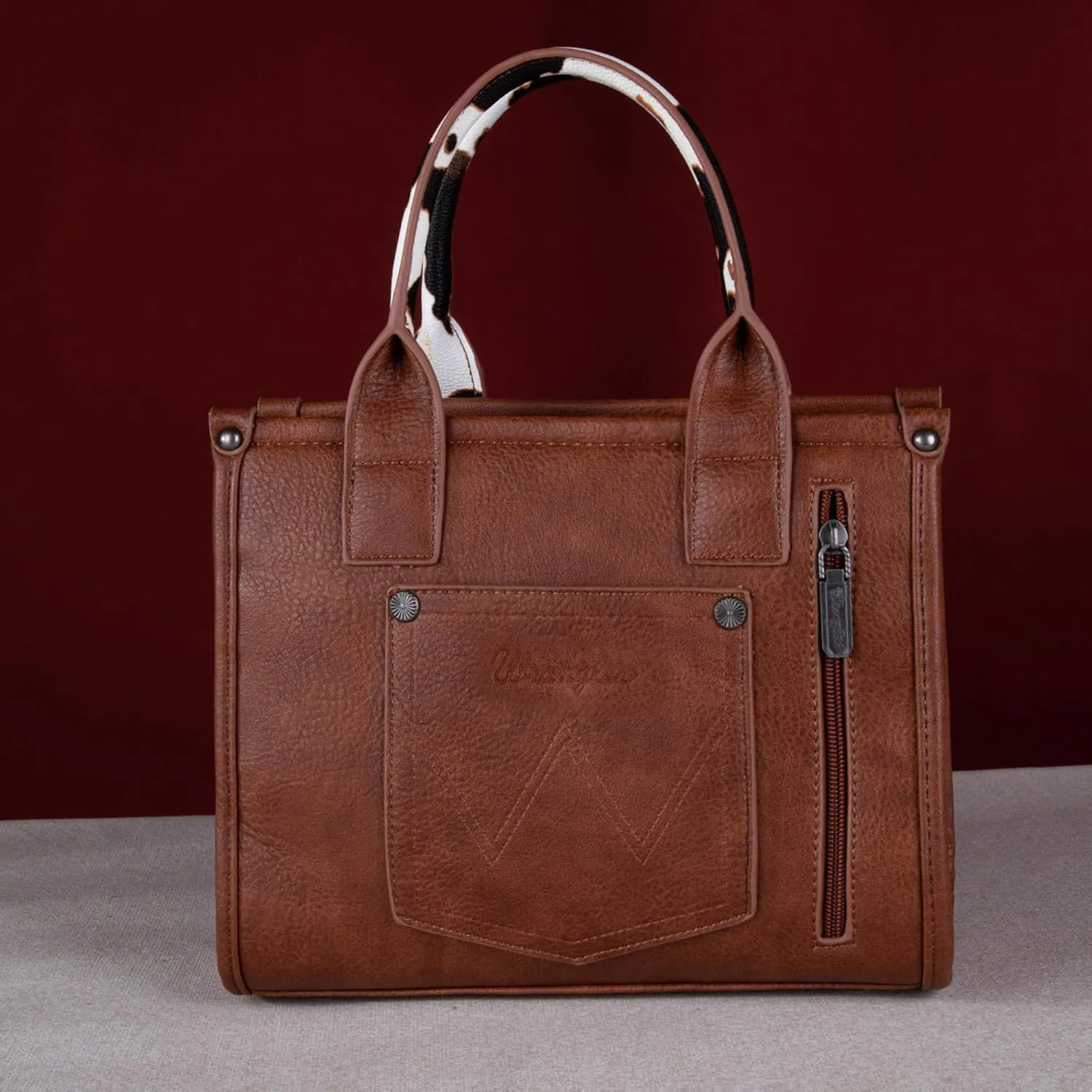 Montana West  Wrangler Tote Bag for Women Western Cow Print Purse Designer Top Handle Handbags