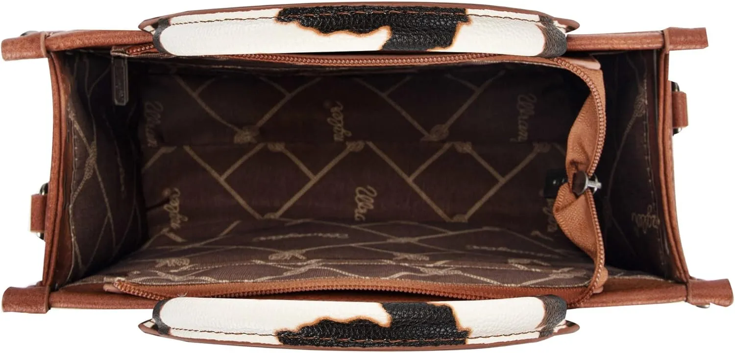 Montana West  Wrangler Tote Bag for Women Western Cow Print Purse Designer Top Handle Handbags