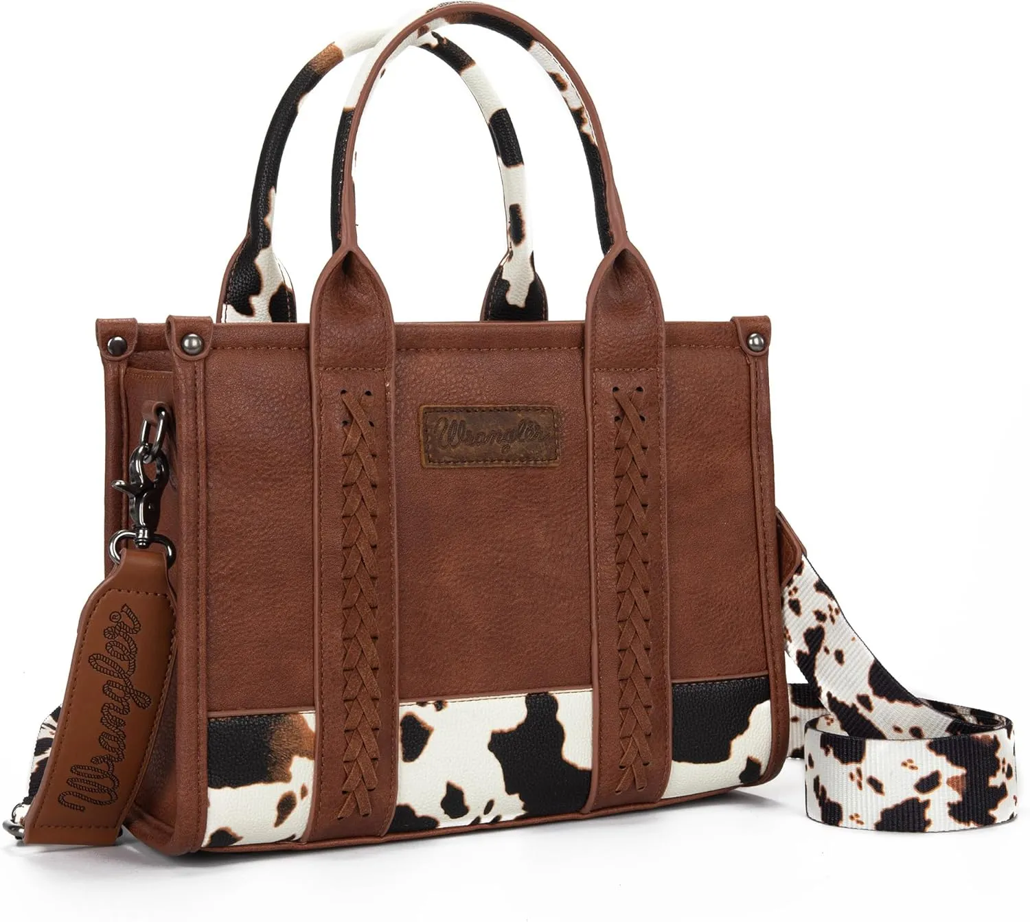 Montana West  Wrangler Tote Bag for Women Western Cow Print Purse Designer Top Handle Handbags