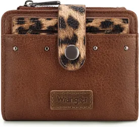 Montana West X Wrangler Small Womens Wallet Leopard Print Women's Wallets, Card Cases & Money Organizers Small Bifold Card Wallet with Removable ID Window