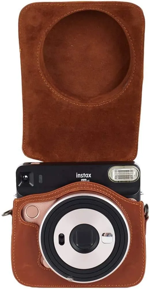 Phetium Protective Case Compatible with Fujifilm Instax Square SQ6 Instant Film Camera, Soft PU Leather Bag with Adjustable Shoulder Strap (Brown)