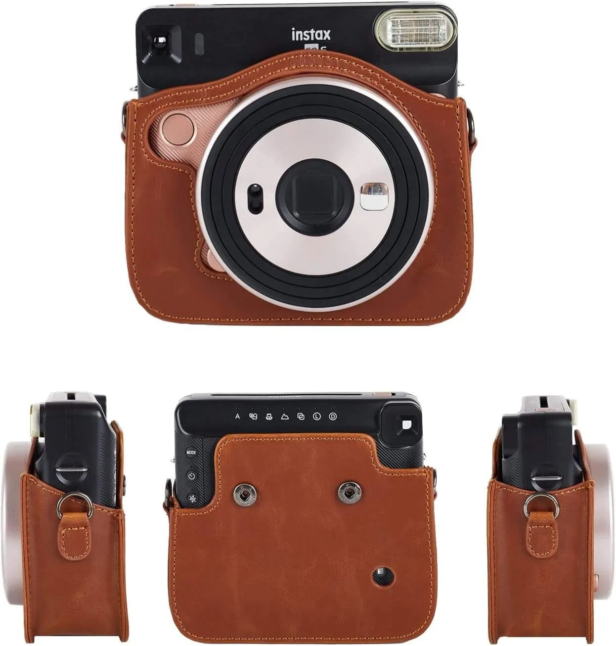 Phetium Protective Case Compatible with Fujifilm Instax Square SQ6 Instant Film Camera, Soft PU Leather Bag with Adjustable Shoulder Strap (Brown)