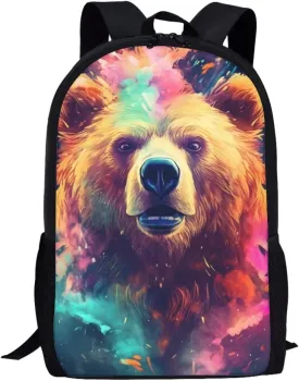 PinUp Angel Cool Bear Backpack For School Bag Kids Cool Magical Animal Bag For Children Boys and Girls Bookbag