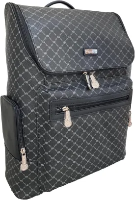 Rioni Top Loading Cambridge Travel Daypack Backpack Unisex - Signature Black