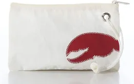 Sea Bags Recycled Sail Cloth Red Lobster Claw Wristlet Zip Top Wristlet Clutch Zippered Wallet with Strap