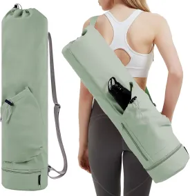 sportsnew Yoga Mat Bag with Water Bottle Pocket and Bottom Wet Pocket, Exercise Yoga Mat Carrier Multi-Functional Storage Bag, Patent pending