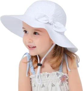 Toddler Kids Baby Girl Sun Hat Floppy Cotton Summer Hat 50  SPF Protective