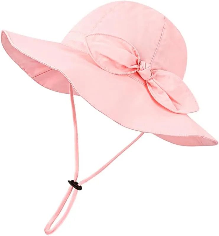 Toddler Kids Baby Girl Sun Hat Floppy Cotton Summer Hat 50  SPF Protective