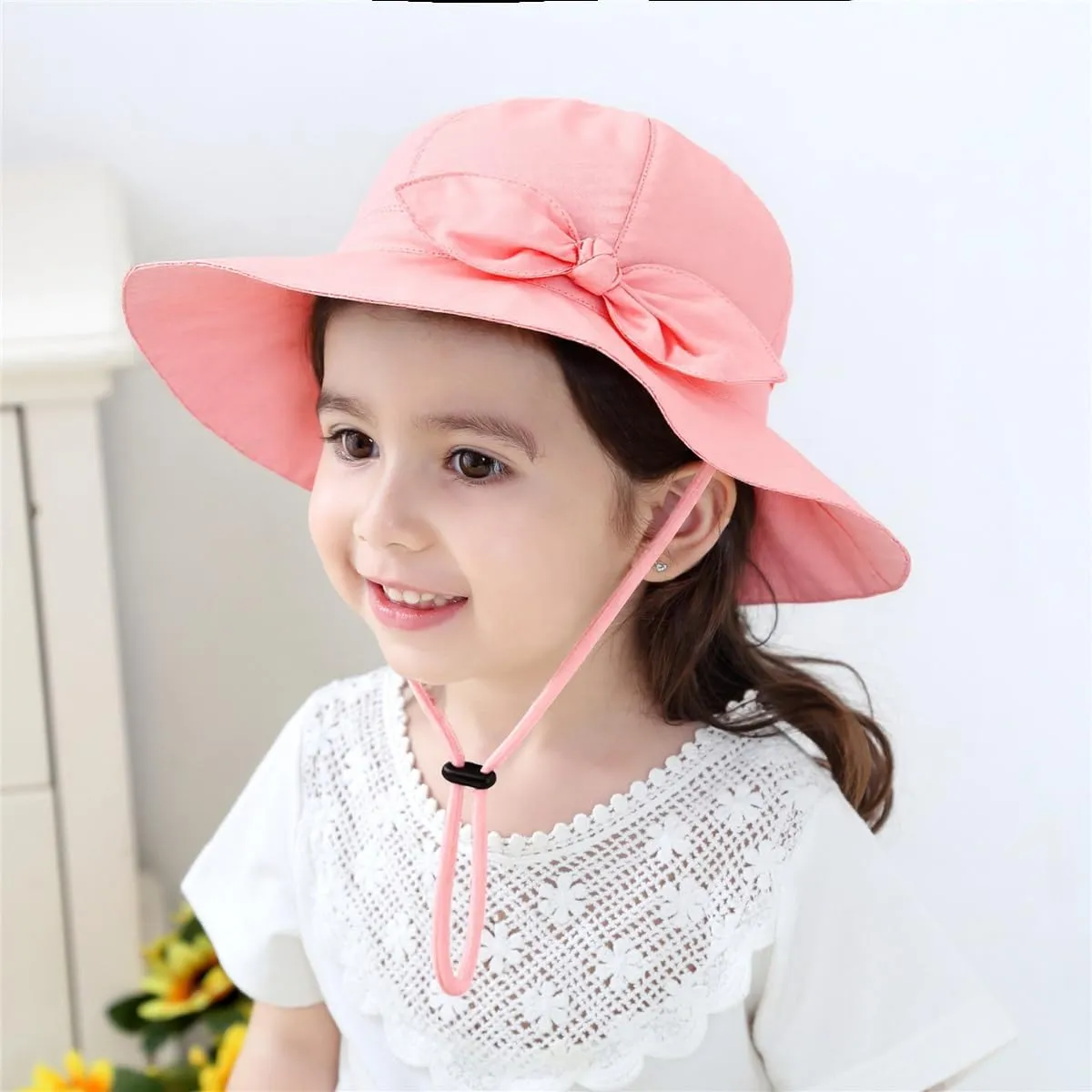Toddler Kids Baby Girl Sun Hat Floppy Cotton Summer Hat 50  SPF Protective