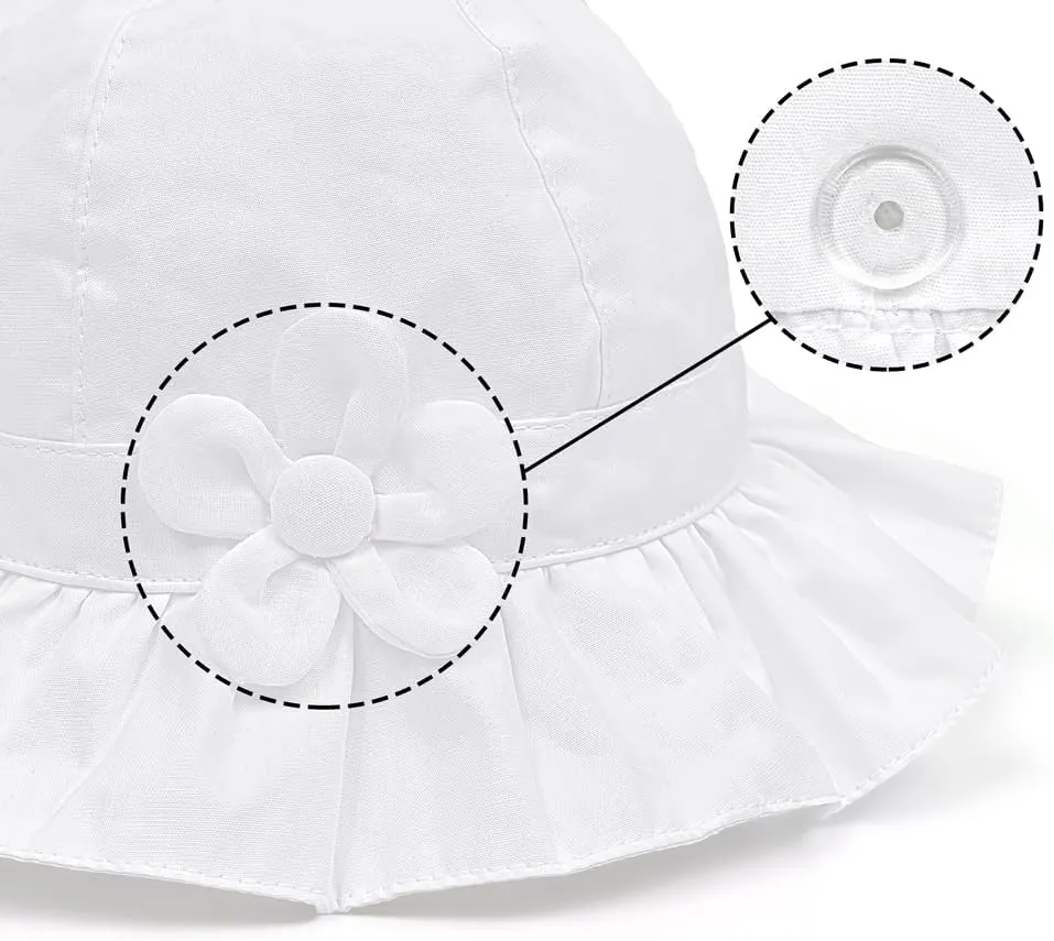 Toddler Kids Baby Girl Sun Hat Floppy Cotton Summer Hat 50  SPF Protective