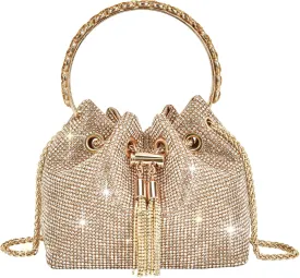 TOPALL Upgrade Rhinestone Evening Bag Bling Purse Sparkly Diamond Silver Clutch Purses for Women Party Club Wedding Prom