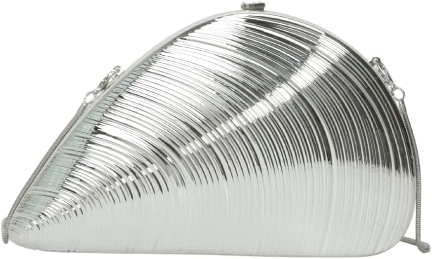 Women Metallic Evening Bag Shell-shaped Clutch Purses for Women Acrylic Purse Irregular Crossbody Handbag for Party Wedding