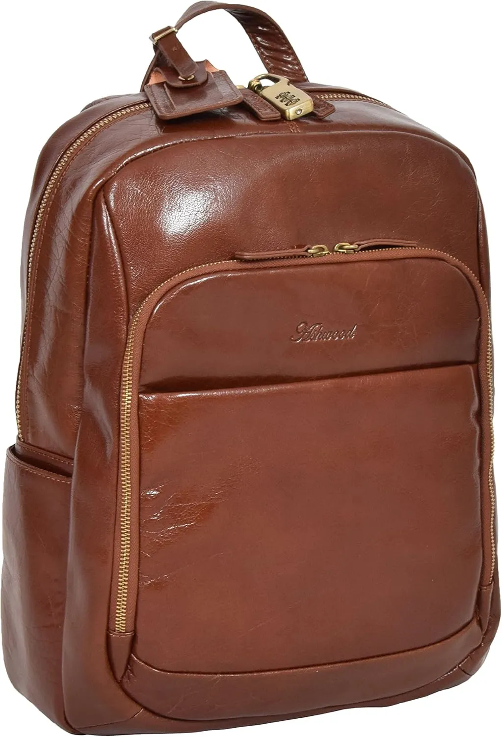 Womens Real Leather Backpack Lightweight Travel Rucksack Peru Chestnut, Chestnut, Large