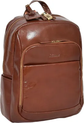Womens Real Leather Backpack Lightweight Travel Rucksack Peru Chestnut, Chestnut, Large