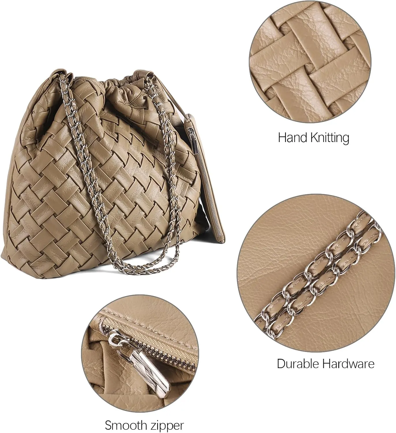 Woven Tote Bag for Women Large Summer Beach Hobo Handbags Handmade Top-handle Shoulder Bag with Purse