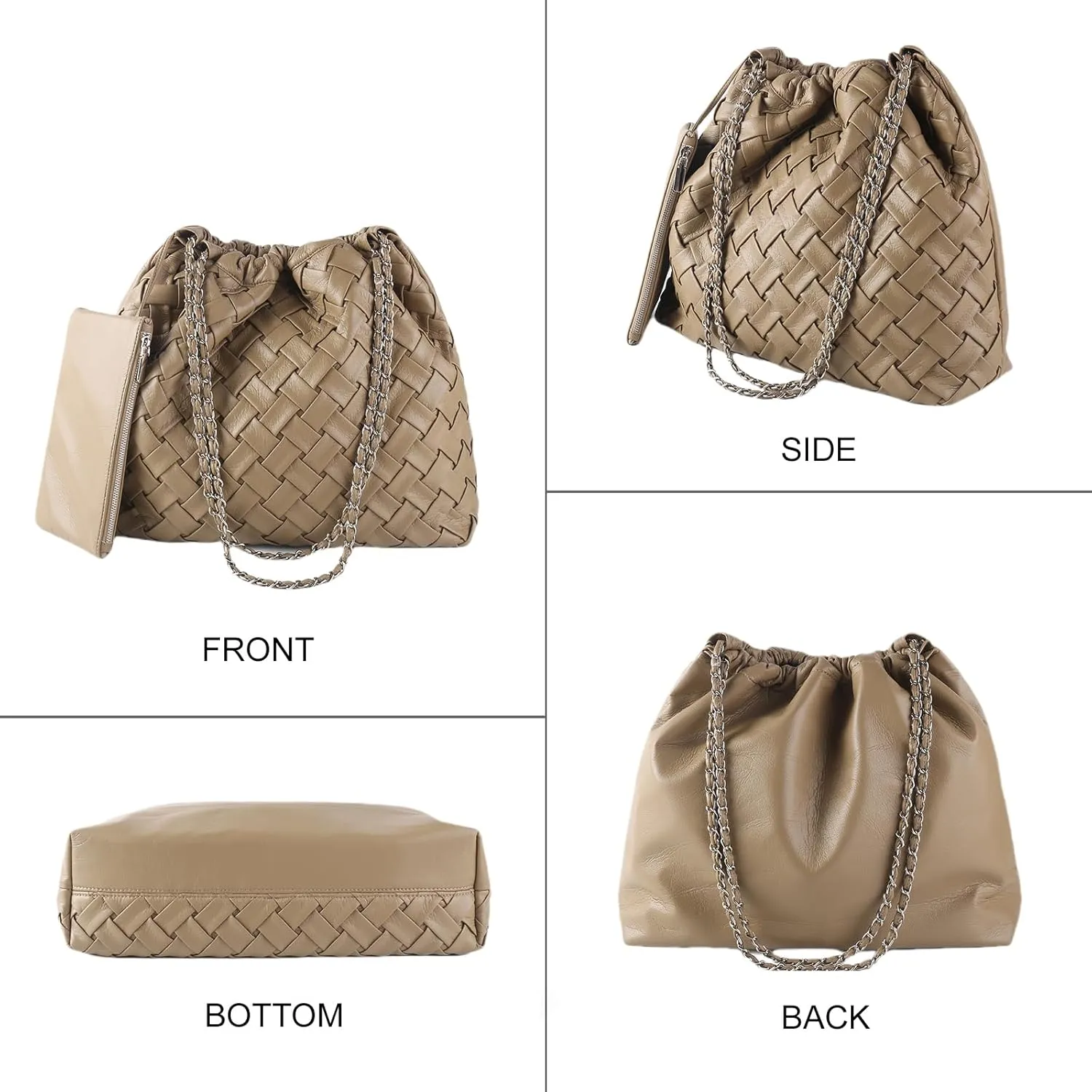 Woven Tote Bag for Women Large Summer Beach Hobo Handbags Handmade Top-handle Shoulder Bag with Purse