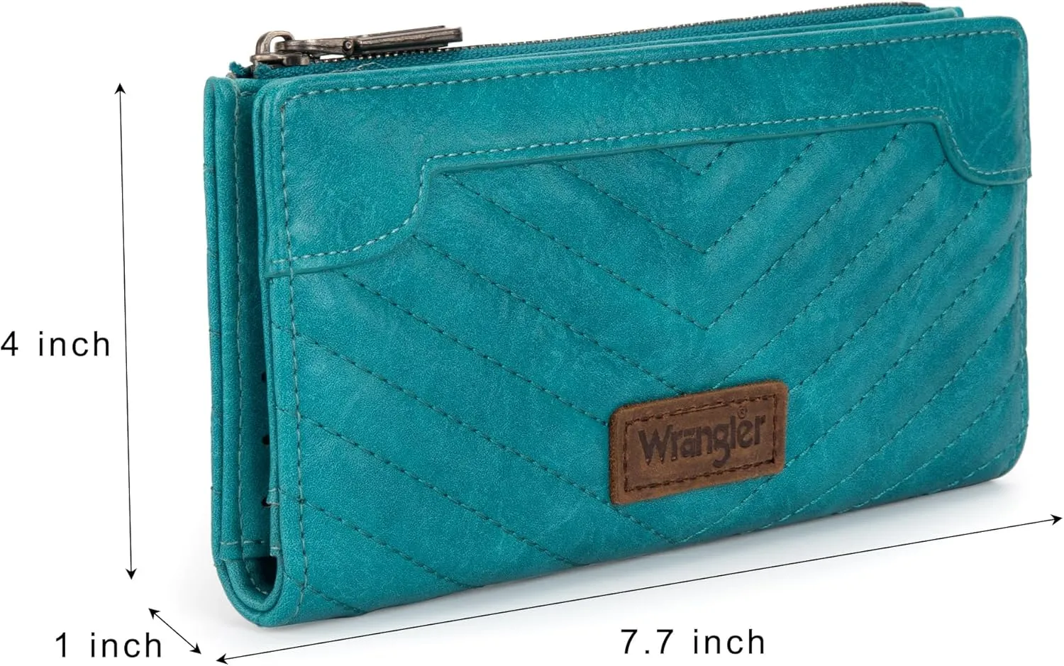 Wrangler Minimalist Wallet for Women Credit Card Wallet Ladies Travel Wallets Monederos de Mujer Card Cases & Money Organizers with Smooth Zippers for Womens Turquoise
