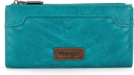 Wrangler Minimalist Wallet for Women Credit Card Wallet Ladies Travel Wallets Monederos de Mujer Card Cases & Money Organizers with Smooth Zippers for Womens Turquoise